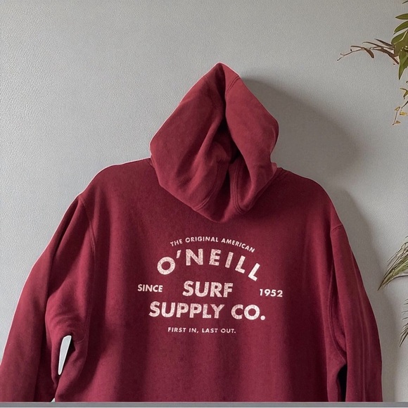 O’Neill Surf Hoodie | Maroon Graphic Pullover | Men’s XL | Skate & Surf Style - Picture 5 of 10